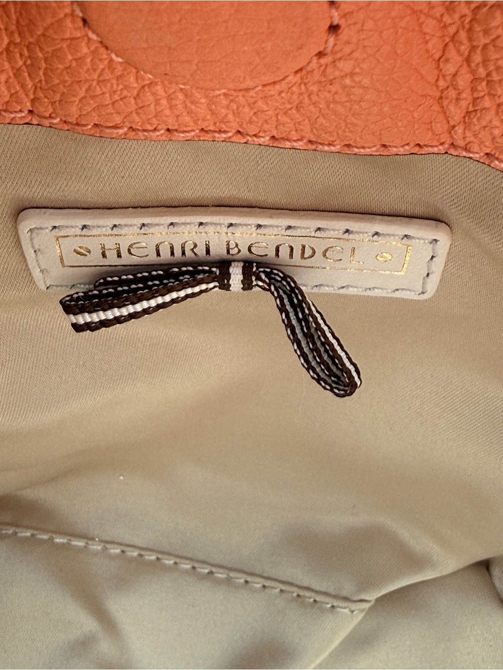 Henri Bendel Marquis Micro Mini Ring Top Bucket Bag Coral Pink Leather - Picture 7 of 15